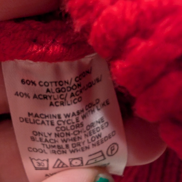 LOFT Vibrant Red Diamond Knit Sweater - Picture 3 of 5